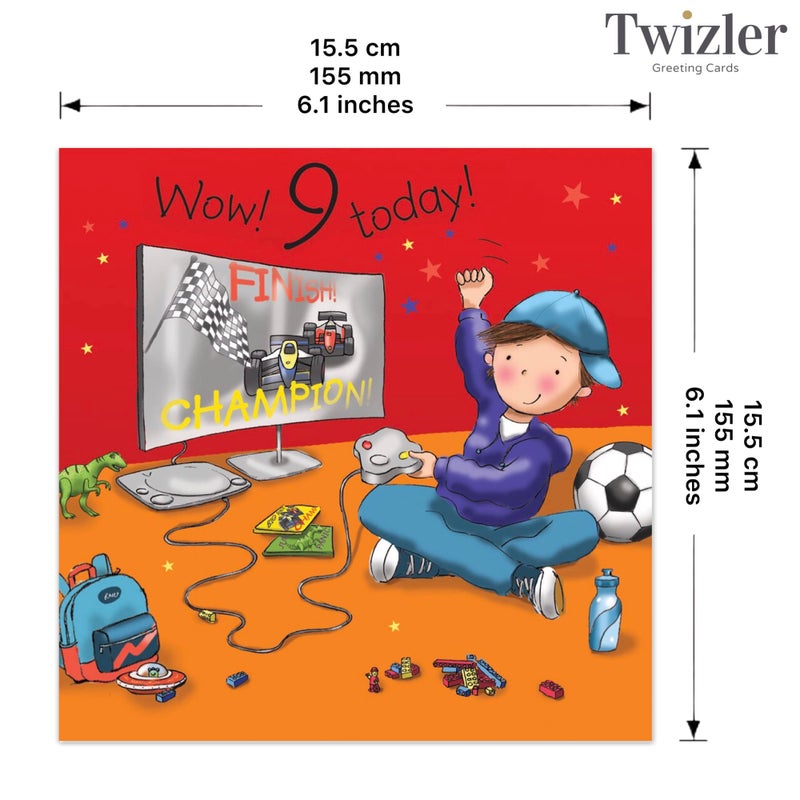 Twizler Age 9 Birthday Card for Boy with Playstation - Greeting Card - Image 3